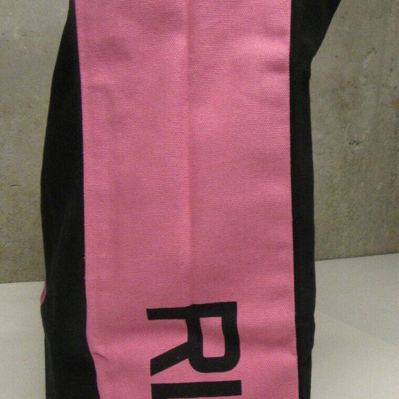 Polo Ralph Lauren Black Canvas Tote RL 2000 Pink Pony Logo - Picture 2 of 5